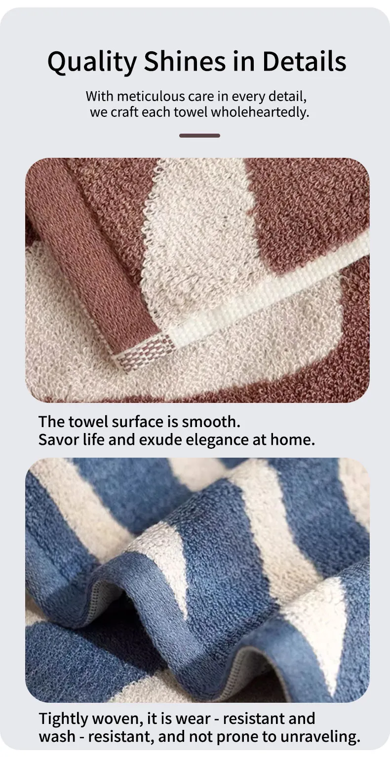 Квадратное полотенце с синим волнистым узором (16)