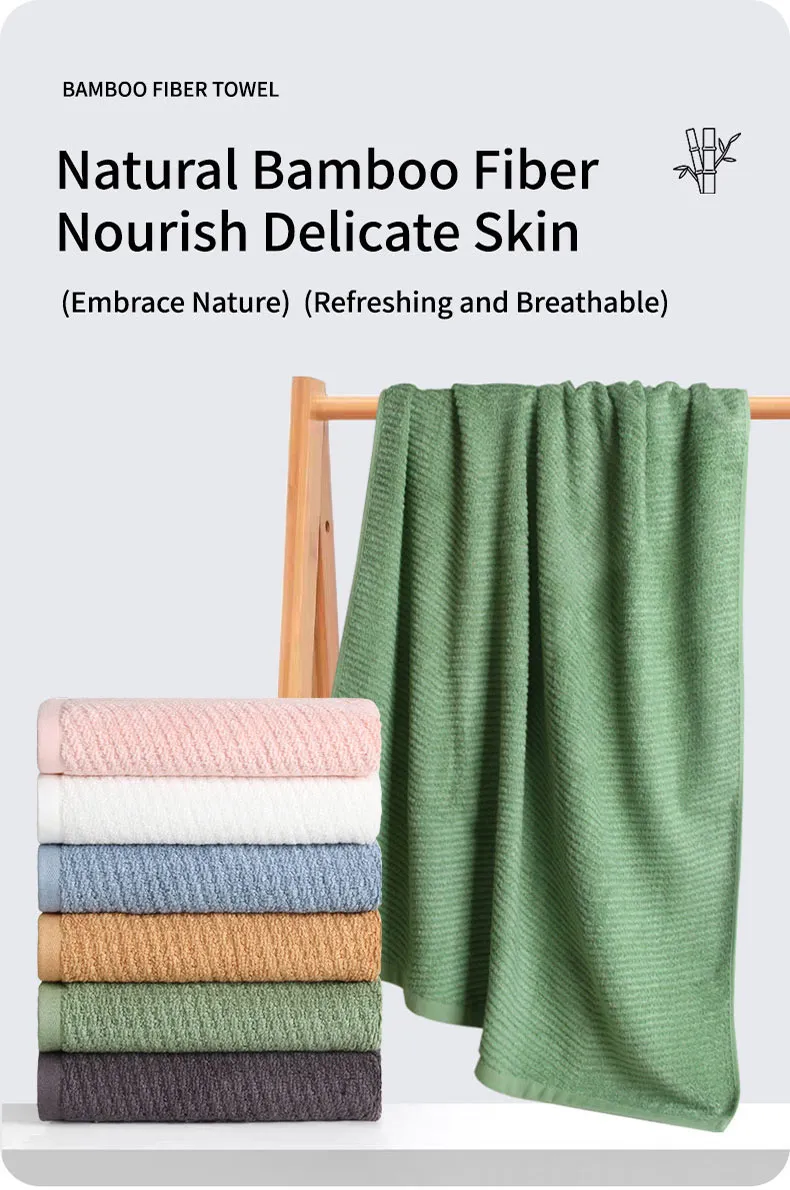 Комплект больших полотенец с волнообразным узором (без рисунка) (6)