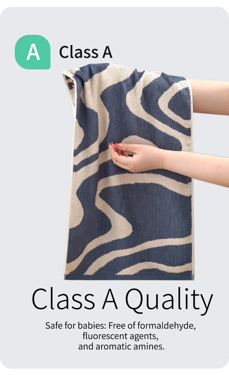 Полотенце с синим волнистым узором (12)