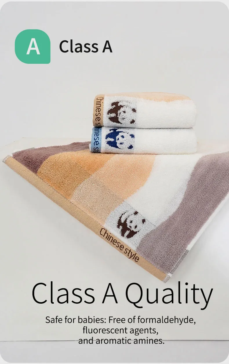 Полотенце среднего размера с рисунком Панда в уголке (12)