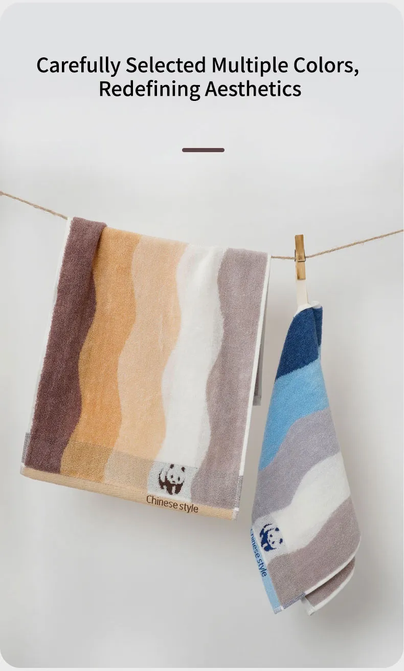 Полотенце среднего размера с рисунком Панда в уголке (15)