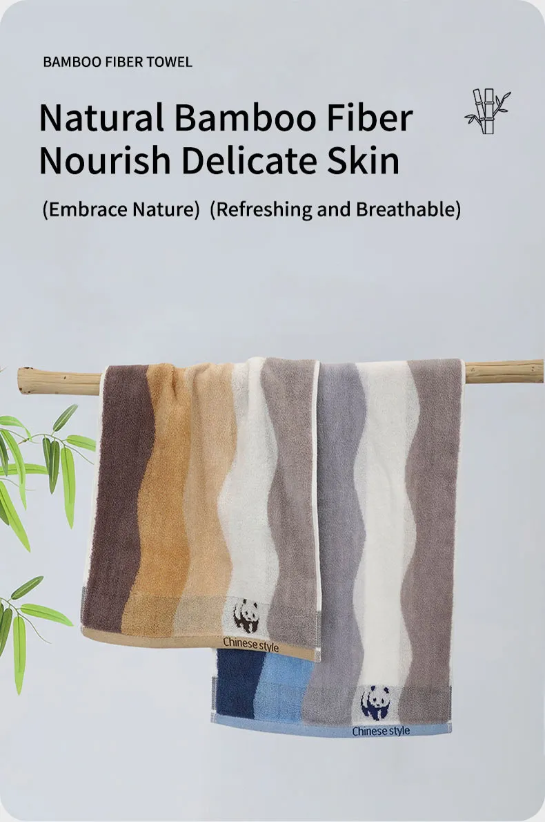 Полотенце среднего размера с рисунком Панда в уголке (6)