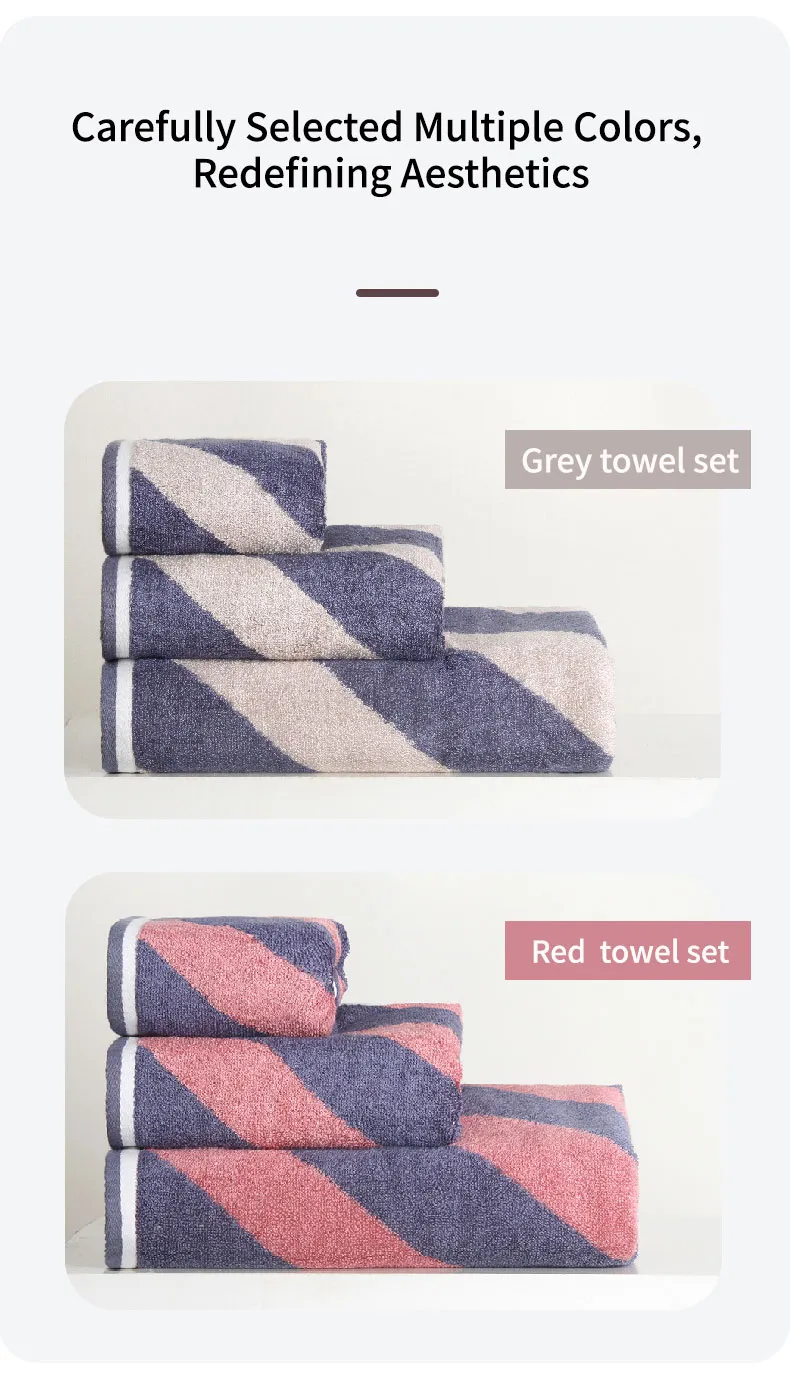 Серия Полоска Комплект (квадратное полотенце, полотенце, банное полотенце) (18)